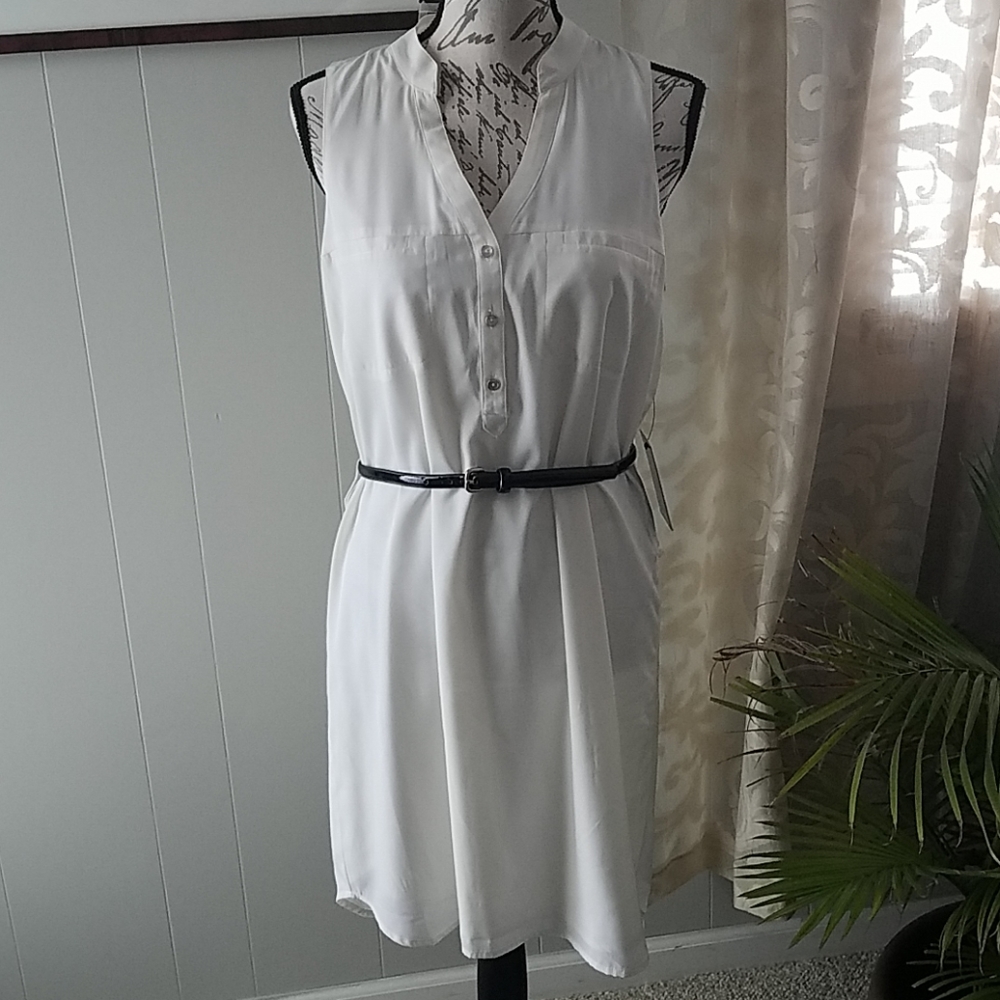 NWT Express Sleeveless Shirt Dress Size M